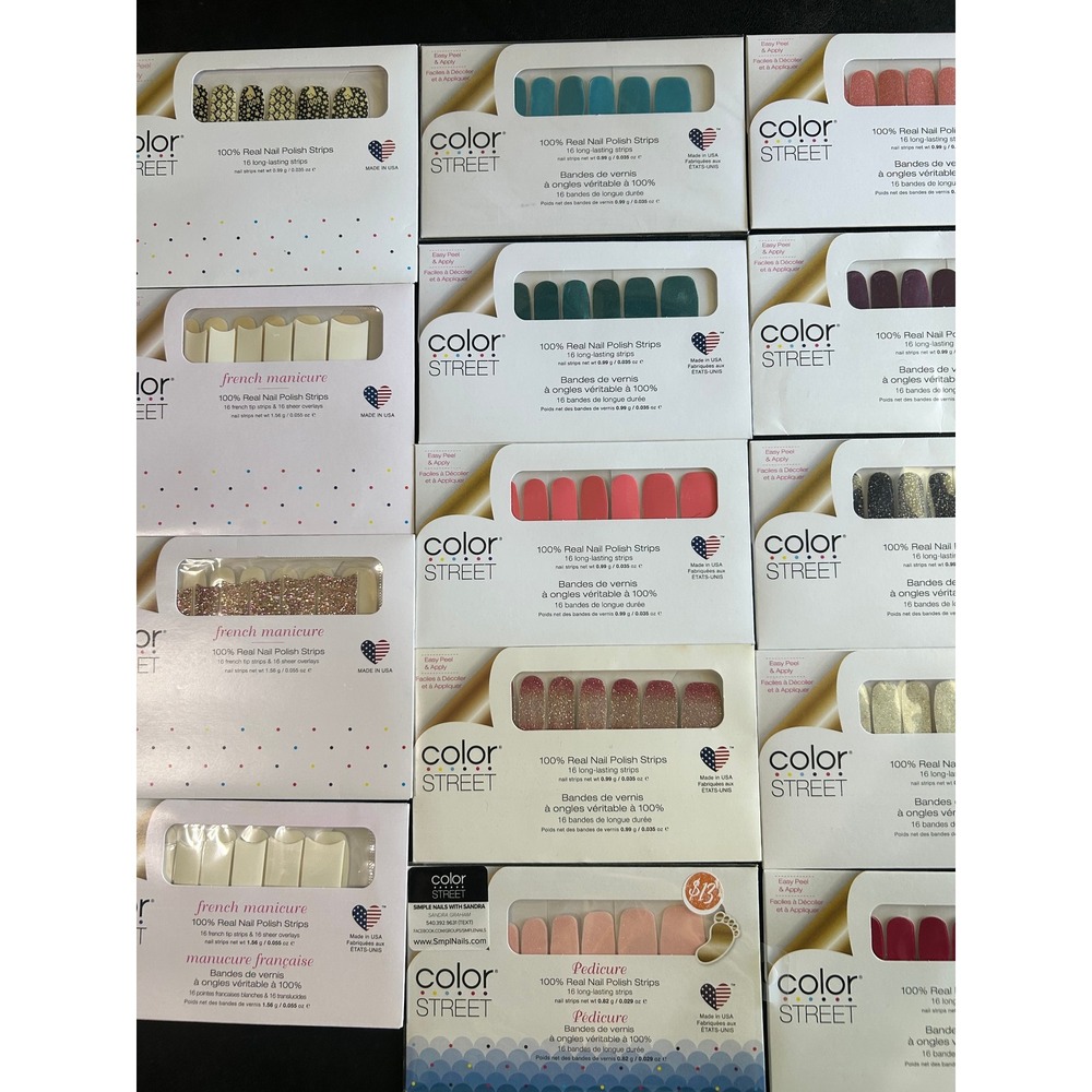 Color Street Nail Polish Strips Assorted French Glitter Pedicure LOT/15‎ Bundle - Picture 3 of 4